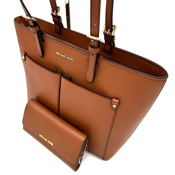 Michael Kors Jet Set Medium Pocket Tote Bag & Large Trifold Wallet Luggage (NWT) - Picture 11 of 14